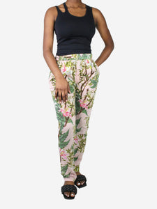Isabel Marant Etoile Pink floral lightweight drawstring trousers - size UK 10