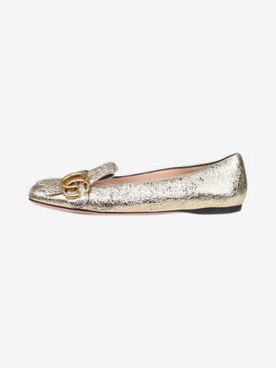 Gold frilled GG emblem ballet flats - size EU 35 Flat Shoes Gucci 