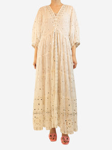 White sheer mirror embellished beach cover up - size S Dresses Juliet Dunn 