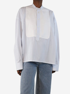 Salvatore Piccolo Blue and white cotton striped shirt - size UK 6