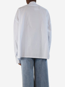 Salvatore Piccolo Blue and white cotton striped shirt - size UK 6
