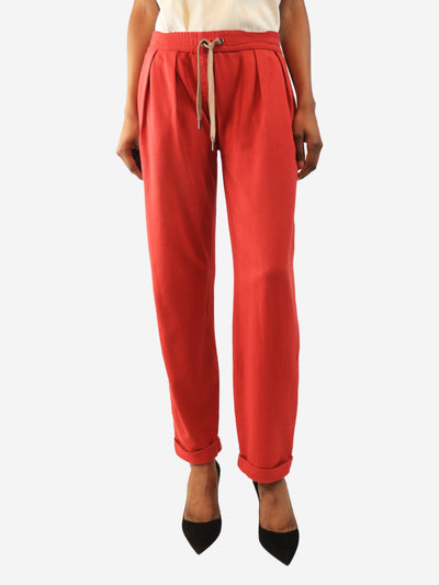Red pleated drawstring trousers - size S Trousers Brunello Cucinelli 