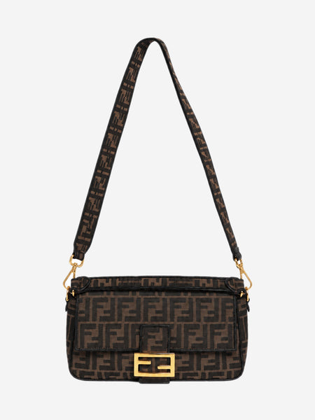 Brown FF jacquard Baguette shoulder bag alternate image