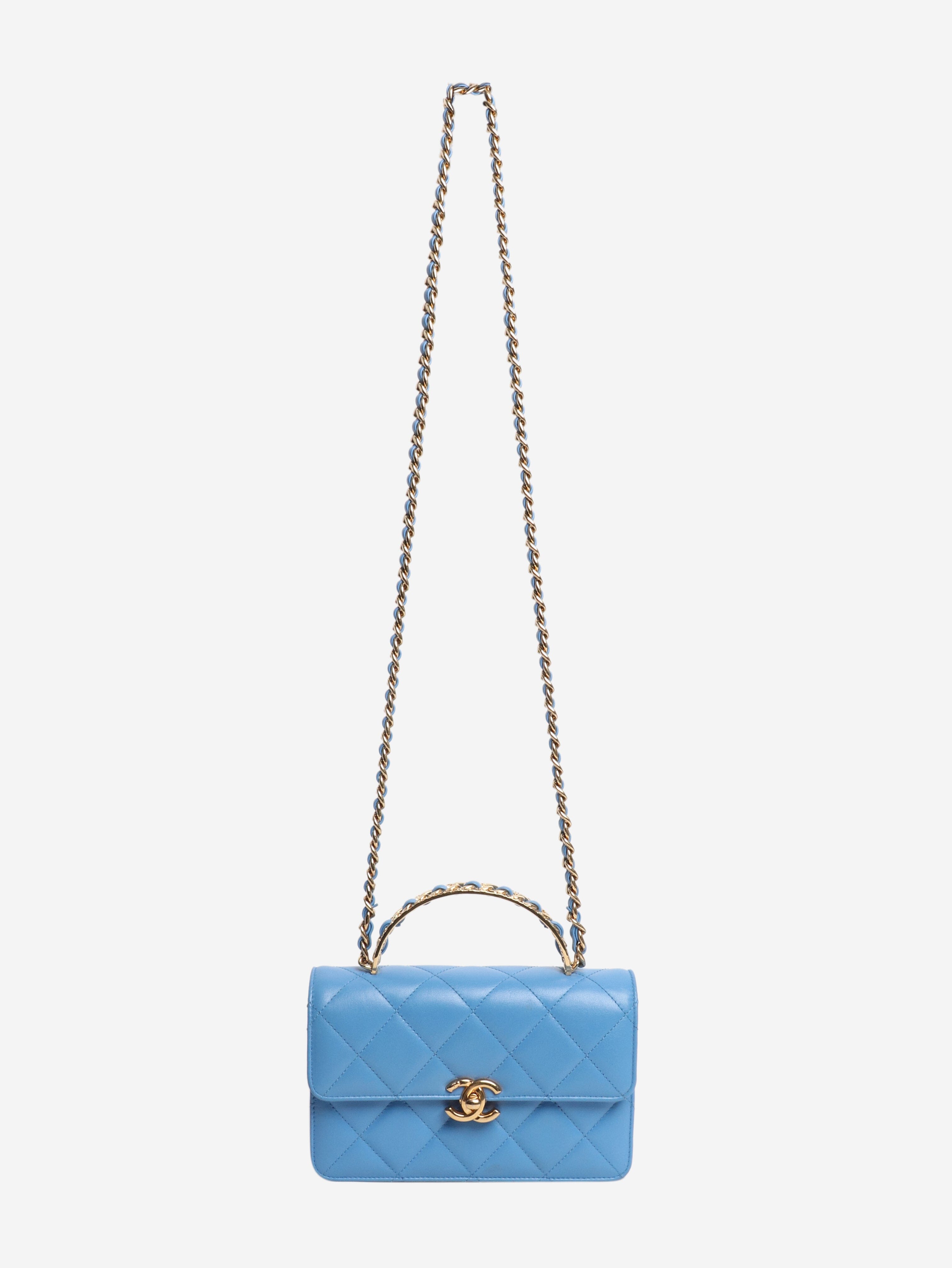 Blue small lambskin quilted crossbody bag Cross-body bags Chanel 