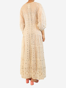 White sheer mirror embellished beach cover up - size S Dresses Juliet Dunn 