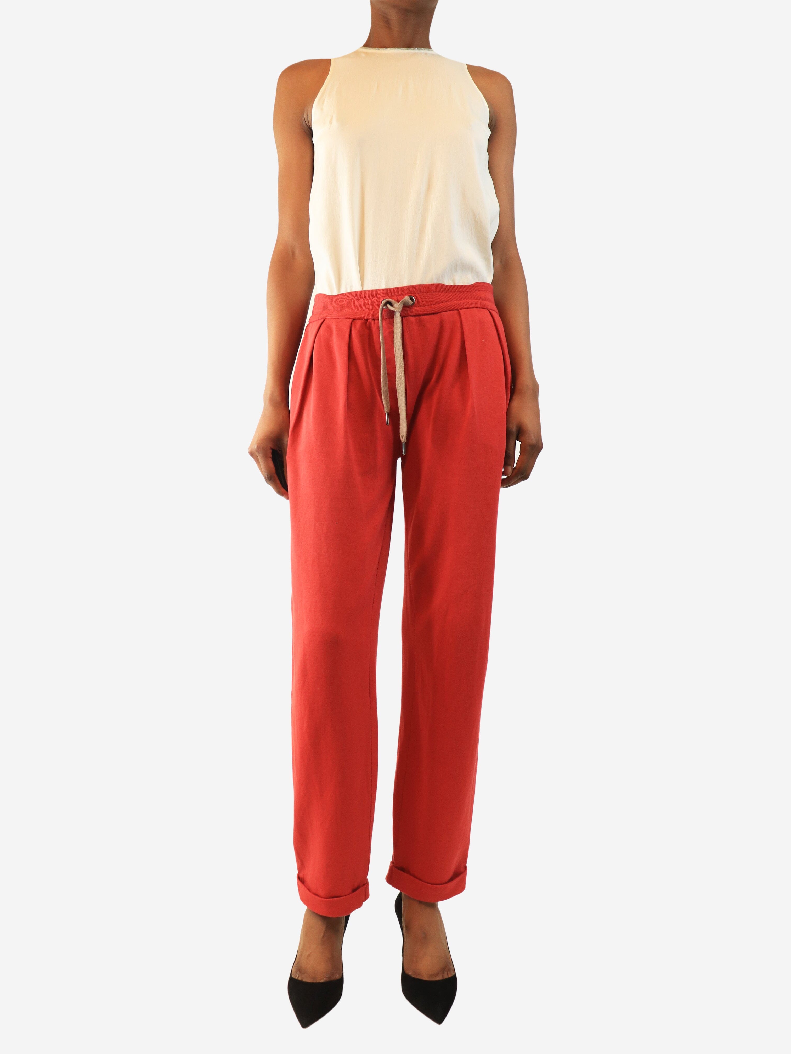 Red pleated drawstring trousers - size S Trousers Brunello Cucinelli 