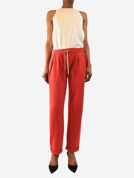 Red pleated drawstring trousers - size S alternate image