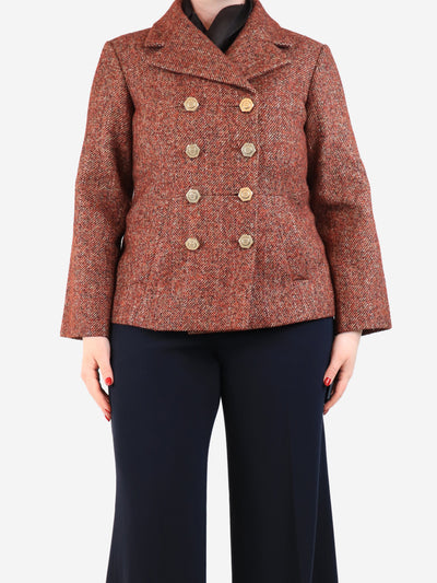Red double-breasted wool-blend jacket - size UK 12 Coats & Jackets Chanel 