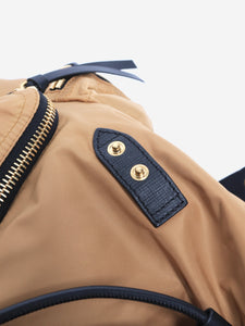 Burberry Beige nylon and leather backpack