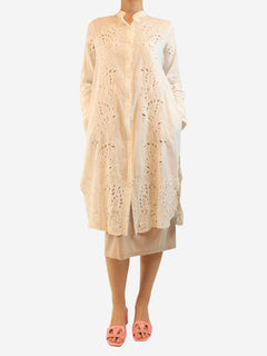 White longsleeve shirt dress - size S Dresses Juliet Dunn 
