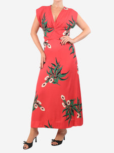 Marni Pink floral printed midi dress - size UK 8