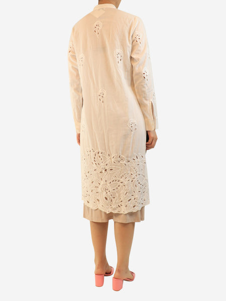 White longsleeve shirt dress - size S alternate image
