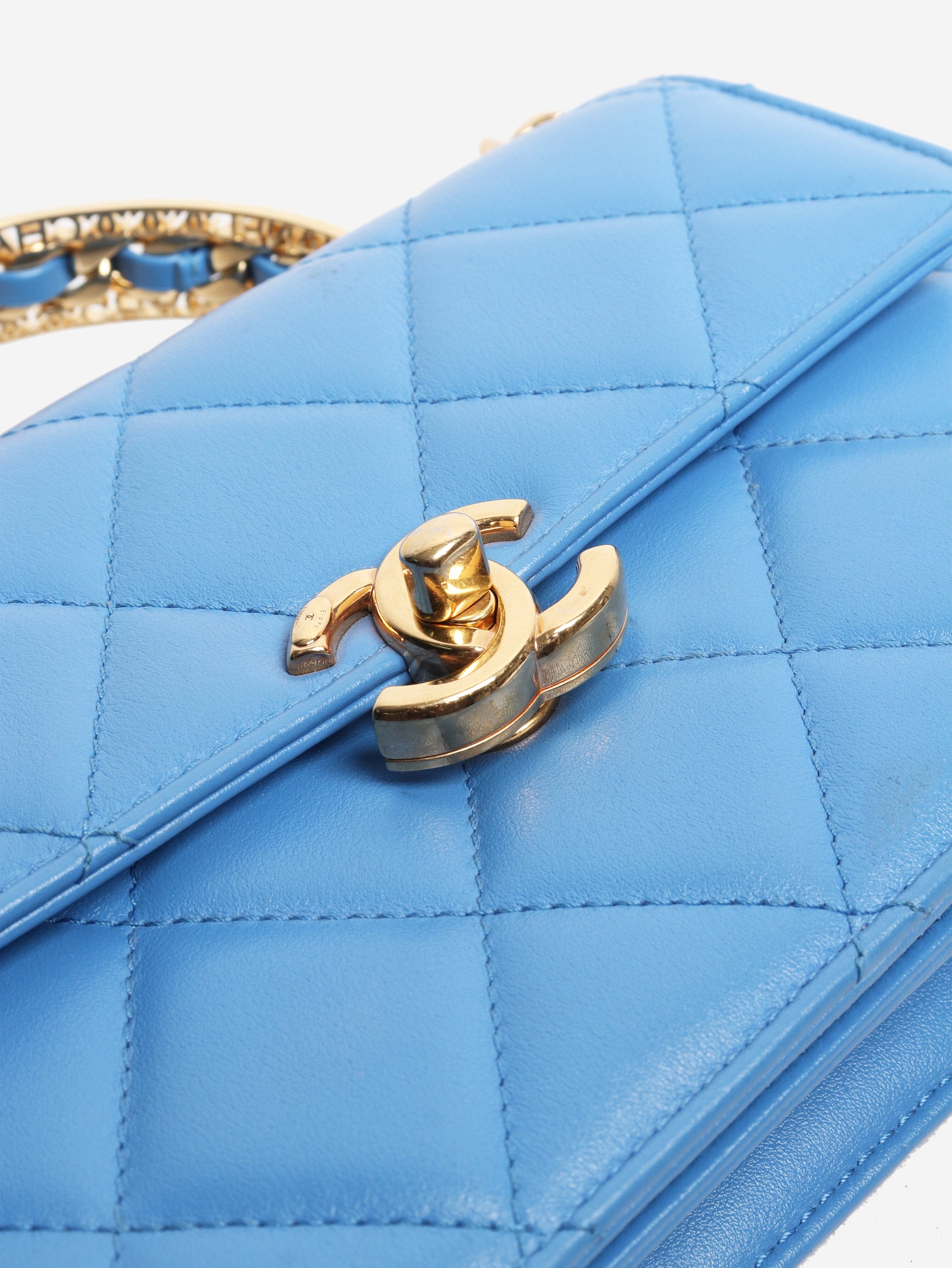 Blue small lambskin quilted crossbody bag Cross-body bags Chanel 