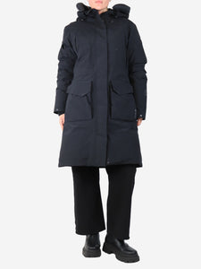 66 North Black Goretex hooded puffer coat - size L