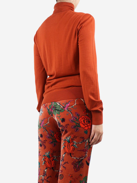 Rust roll-neck sweater - size UK 12 alternate image