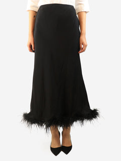 Black Kelly feather-trim maxi skirt - size XXXL Skirts Rixo 