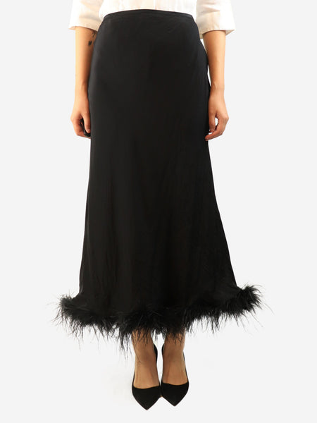 Black Kelly feather-trim maxi skirt - size XXXL product image