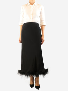 Black Kelly feather-trim maxi skirt - size XXXL Skirts Rixo 