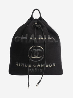 Black 2018 Rue Cambon canvas backpack Backpacks Chanel 
