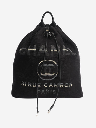 Black 2018 Rue Cambon canvas backpack Backpacks Chanel 