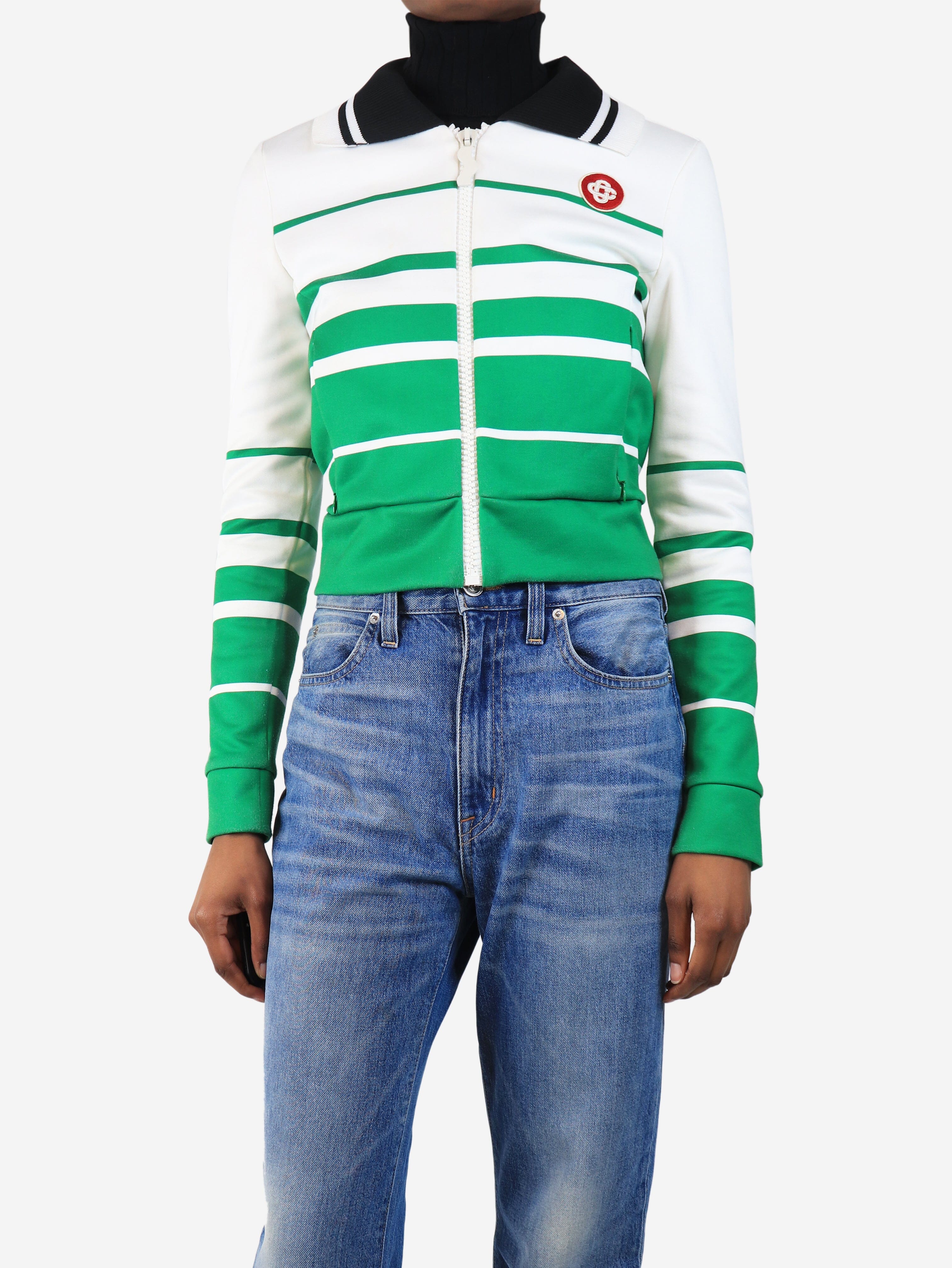 Green cropped stripe jacket - size XS Coats & Jackets Casablanca 