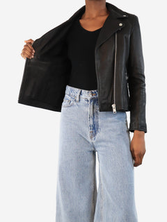 Black leather biker jacket - size XS Coats & Jackets Samsoe & Samsoe 