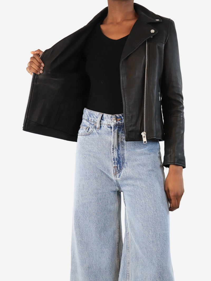 Black leather biker jacket - size XS Coats & Jackets Samsoe & Samsoe 