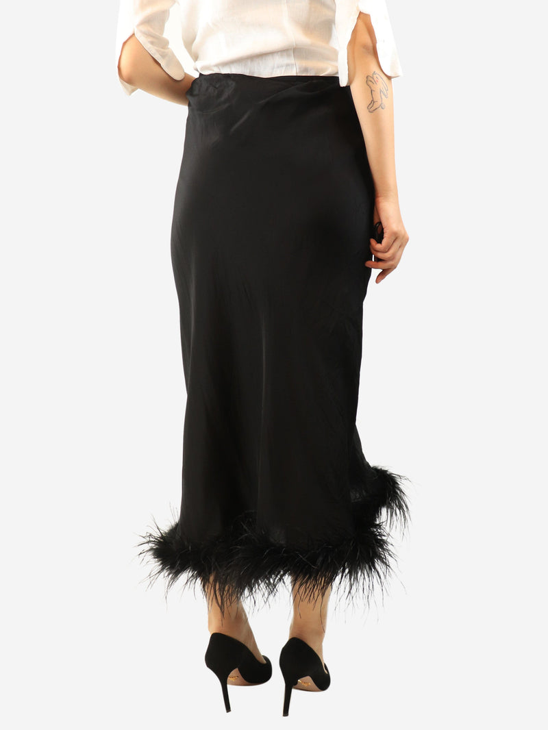 Black Kelly feather-trim maxi skirt - size XXXL Skirts Rixo 