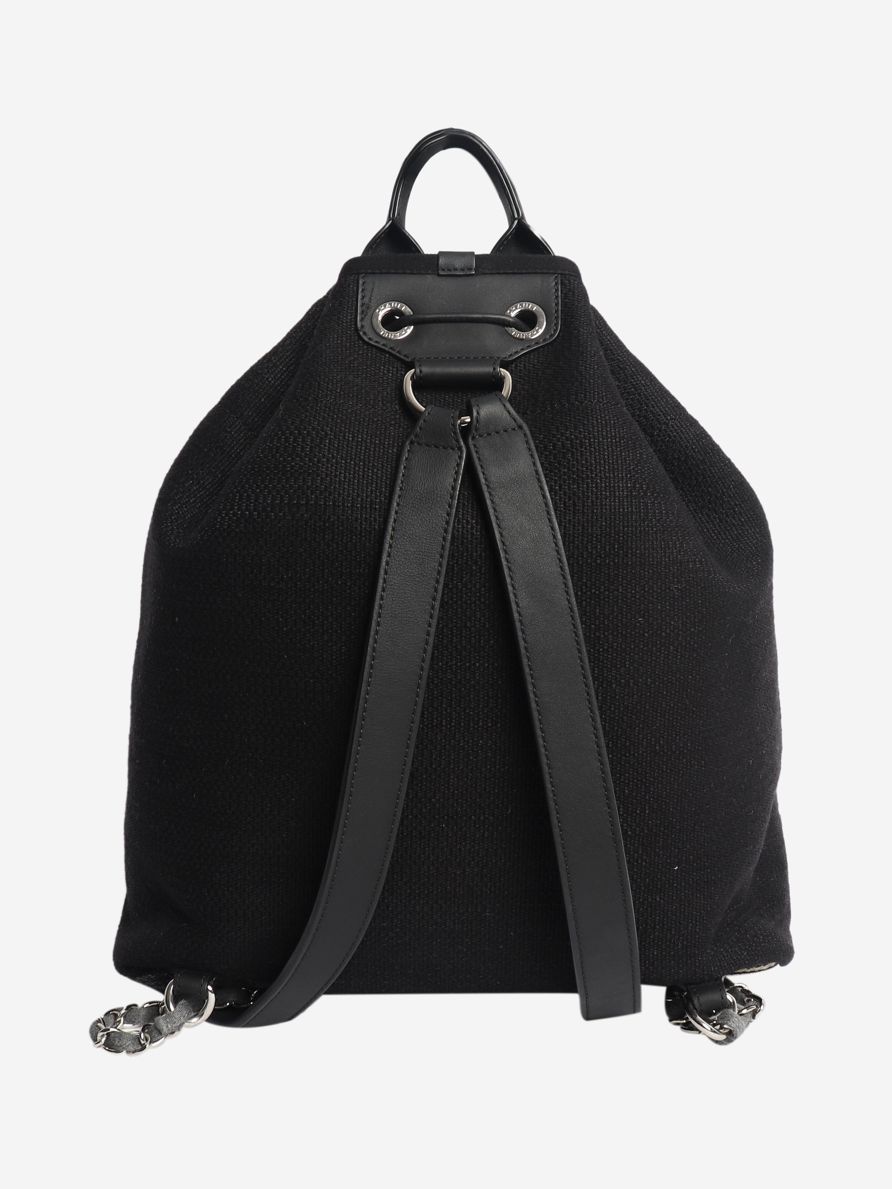 Black 2018 Rue Cambon canvas backpack Backpacks Chanel 