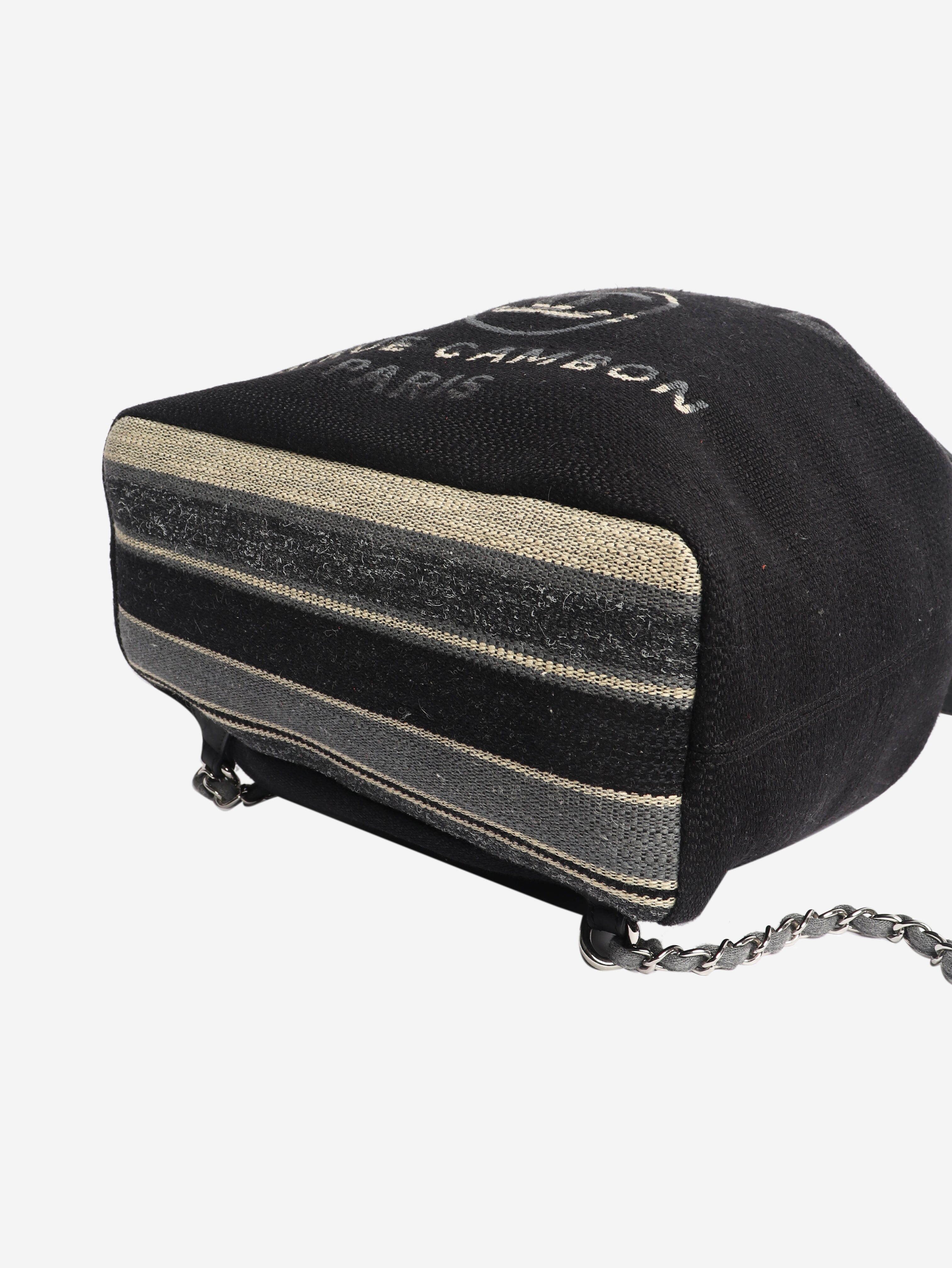 Black 2018 Rue Cambon canvas backpack Backpacks Chanel 
