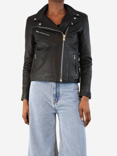 Black leather biker jacket - size XS Coats & Jackets Samsoe & Samsoe 