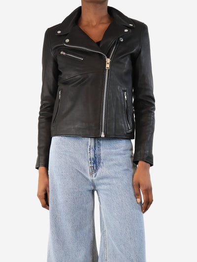 Black leather biker jacket - size XS Coats & Jackets Samsoe & Samsoe 
