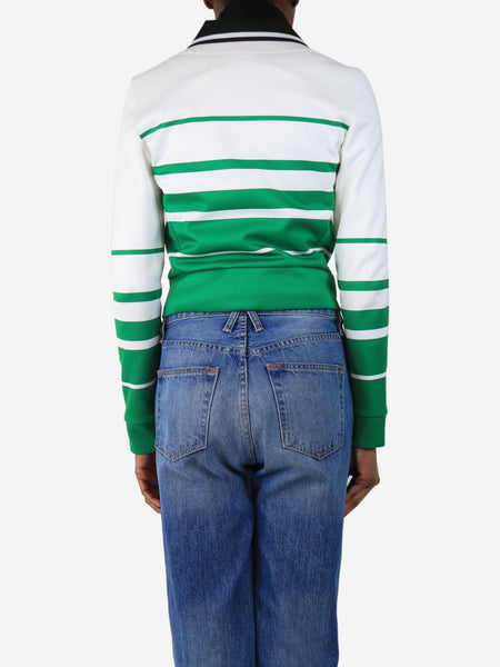 Green cropped stripe jacket - size XS alternate image