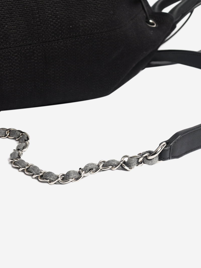 Black 2018 Rue Cambon canvas backpack Backpacks Chanel 