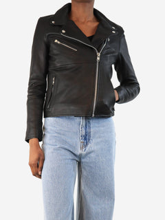 Black leather biker jacket - size XS Coats & Jackets Samsoe & Samsoe 