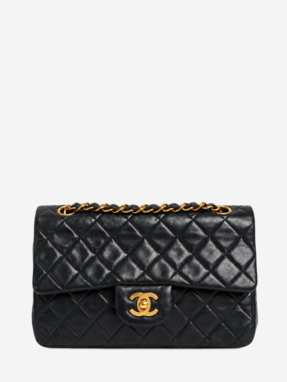 Black vintage lambskin Medium Classic Double Flap bag Shoulder bags Chanel 