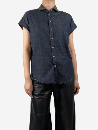 Dark blue denim shirt - size S Tops Brunello Cucinelli 