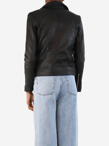 Samsoe & Samsoe Black leather biker jacket - size XS
