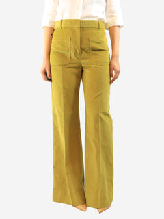 Moss green corduroy trousers - size UK 12
