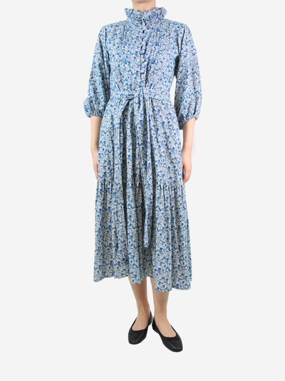 Blue corduroy floral printed dress - size S Dresses Seraphina 