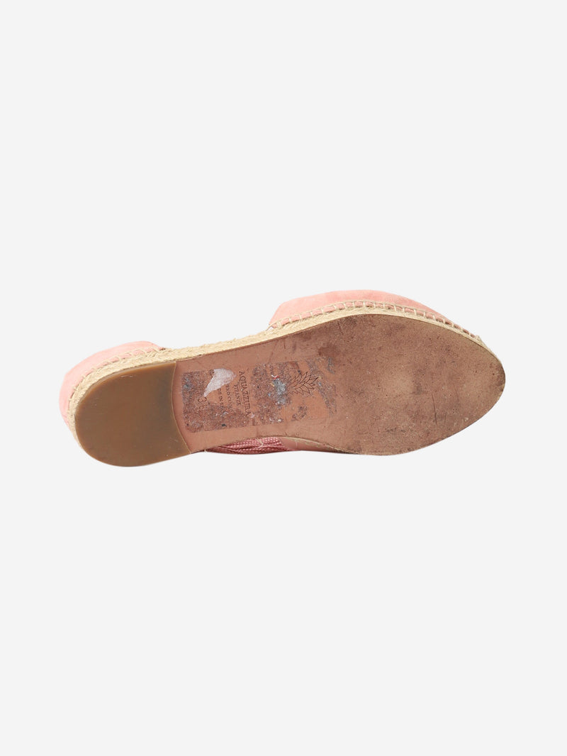 Pink suede espadrilles - size EU 38 Flat Sandals Aquazzura 
