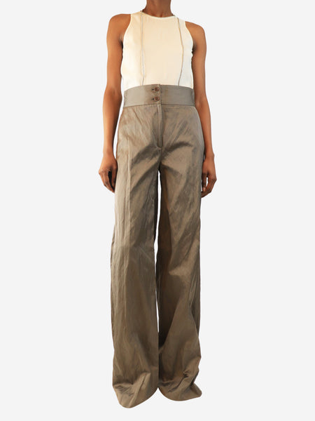 Grey wide-leg trousers - size UK 8 alternate image