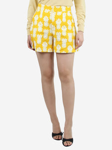 La Double J Yellow cotton pineapple-print shorts - size M