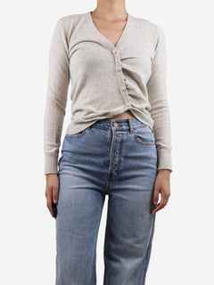 Light grey speckled ruched cardigan - size M Knitwear Altuzarra 