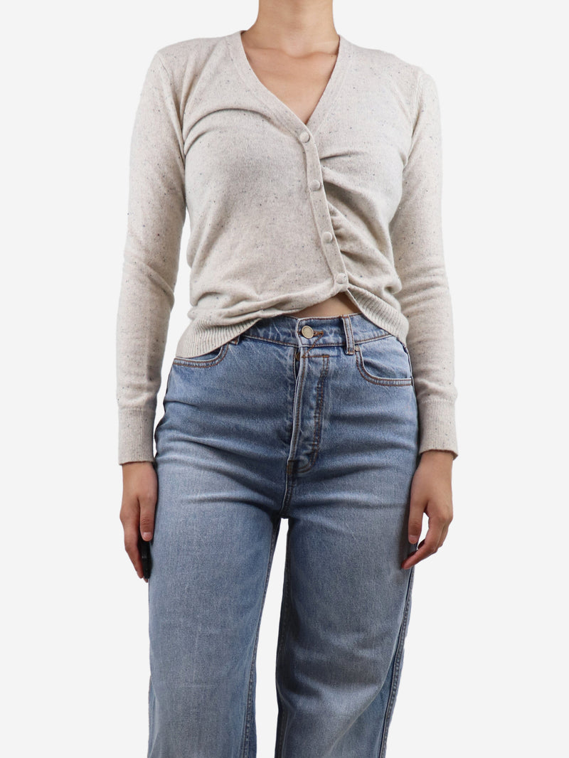 Light grey speckled ruched cardigan - size M Knitwear Altuzarra 