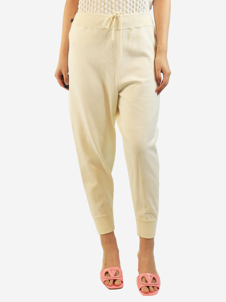 Cream cuffed joggers - size M product image