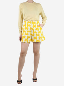 La Double J Yellow cotton pineapple-print shorts - size M