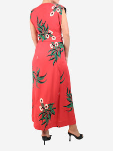 Marni Pink floral printed midi dress - size UK 8