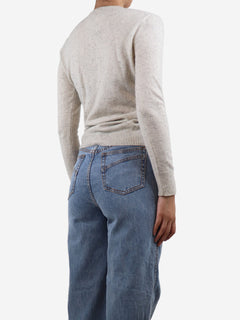 Light grey speckled ruched cardigan - size M Knitwear Altuzarra 