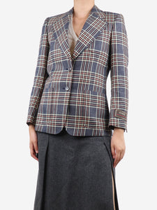 Gucci Blue checkered blazer - size UK 8